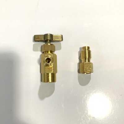 欧美r134a制冷剂开瓶器转接器开瓶阀全铜冷媒开关刺穿瓶针刺阀1/2