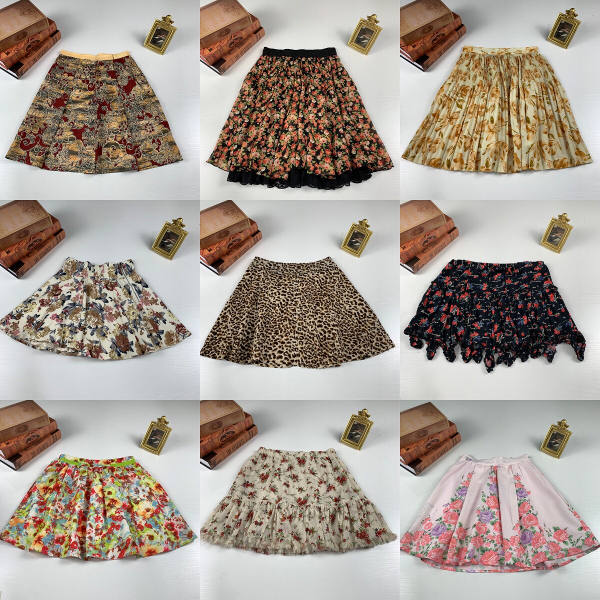 vintage古着日系百搭碎花毯织蛋糕夏款半身裙复古少女短裙11