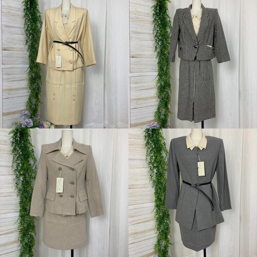 vintage古着日制A字下摆日系森系学院风素色简约女西服套装183