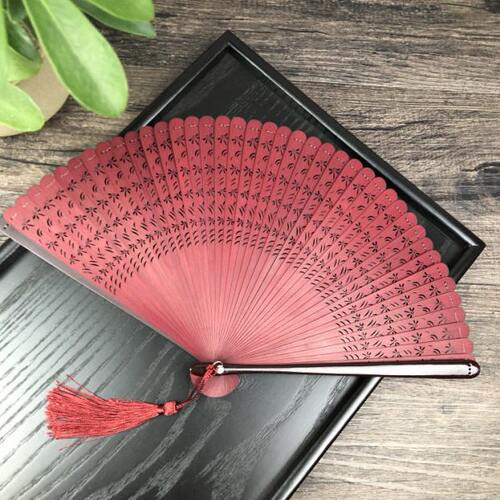 甄选ZZ8N全竹扇子折扇礼品扇工艺扇子竹制雕花镂空夏季折扇风古典