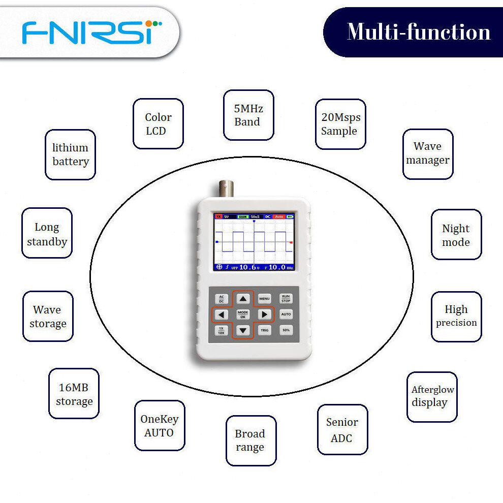 甄选DSO FNIRSI PRO 数字手持示波器 5M带宽20MSps采样率 英文版