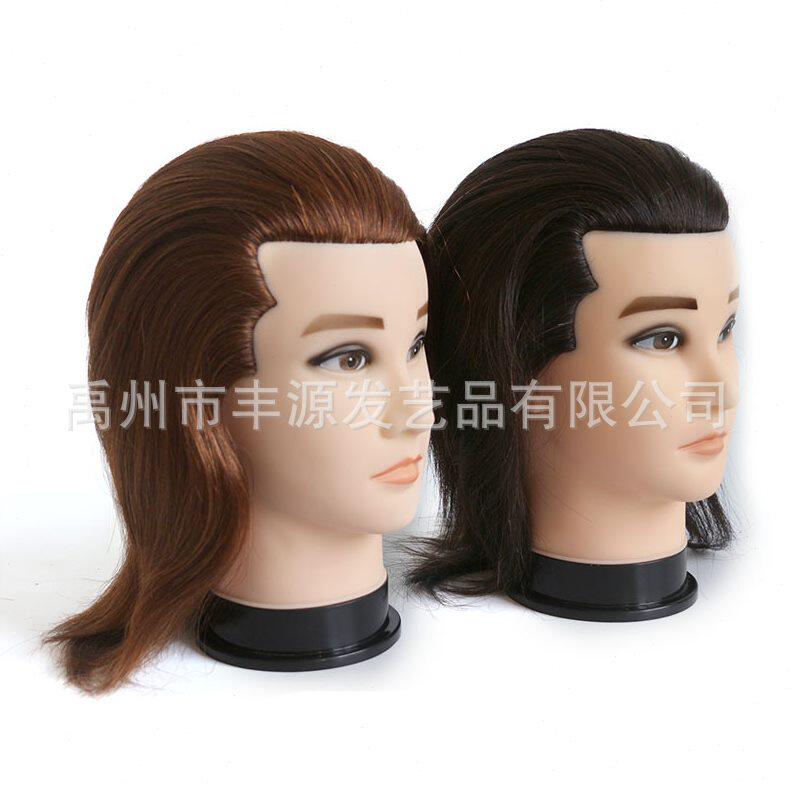 甄选士大背头 真发头模 款短发模特头 发廊剪发染烫练习 厂家直销