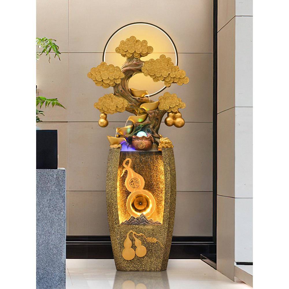 金钱树假山葫芦流水摆件循环水开乔迁礼物客厅商店财运风水轮