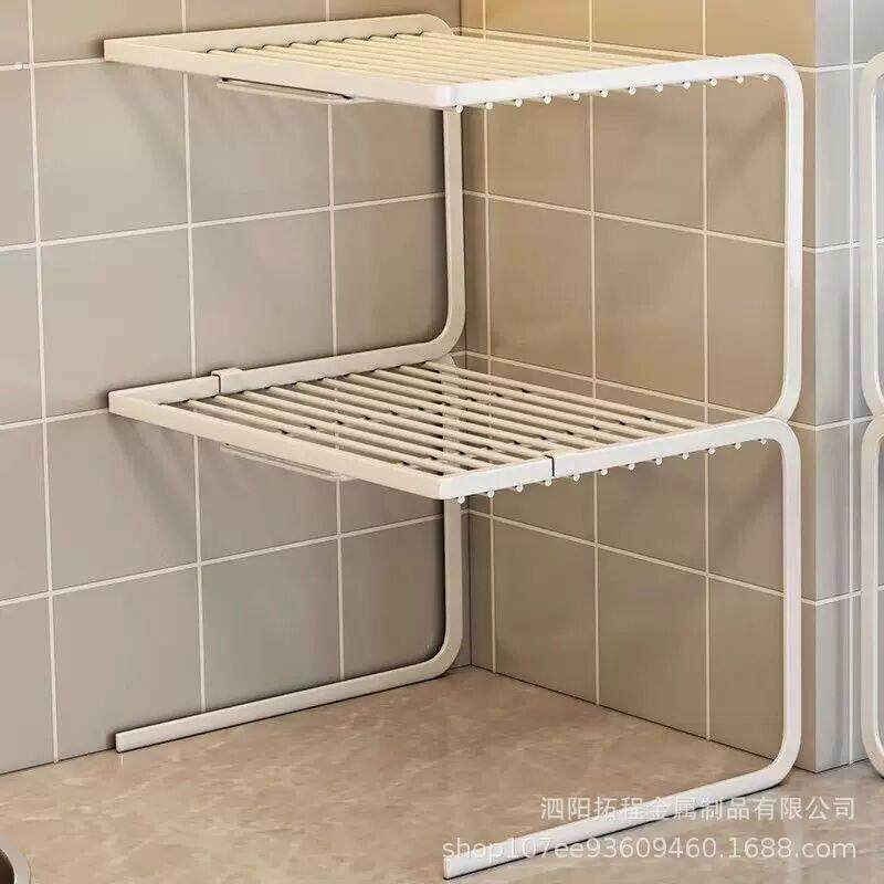 厨房桌面分层架台面置物架锅架神器橱柜锅具柜子收纳多层隔板断格