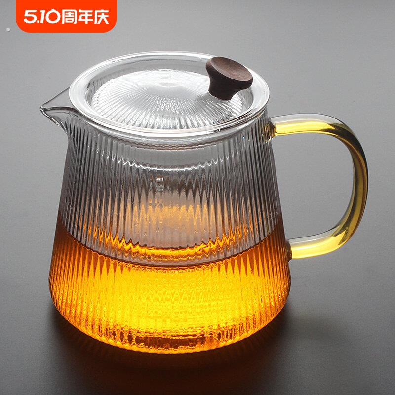 加厚高硼硅耐热玻璃茶壶锤纹精致家用茶具套组加热泡茶壶茶漏过滤