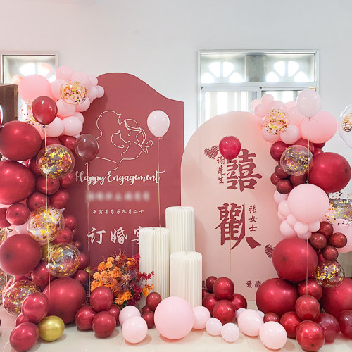 网T订感宴布置全套结婚装饰场景K红背景板气球仪式婚摆件大全定制