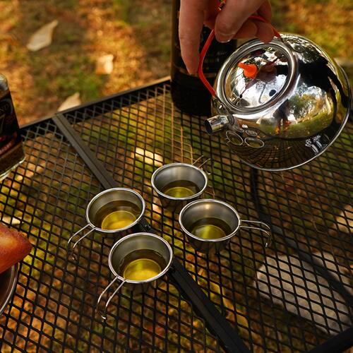 甄选户外304不锈钢迷你小酒杯4件套装送网袋随身便携式小水杯子50