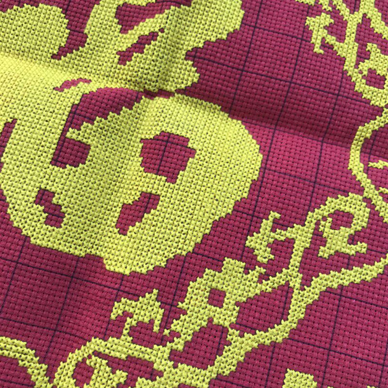 纯手工十字绣成品五福临门出入平安福正方形新款客厅包邮50X50cm