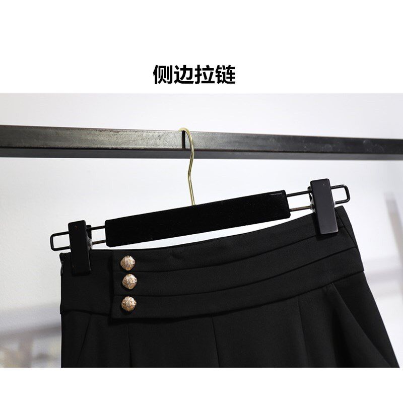 高级感黑色微喇西装裤女春装2025新款裤子显瘦高腰垂感休闲裤长裤