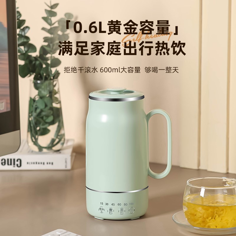 家用小型便携电热水杯办公室养生杯旅行出差烧水壶不锈钢炖煮一体
