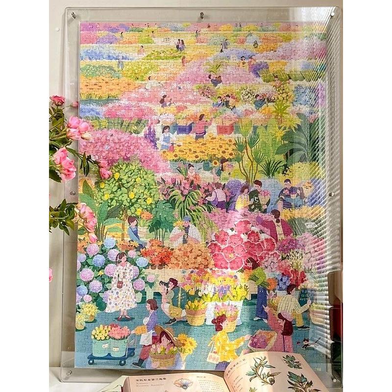亚克力摆台拼图相框1000片画框装裱500块300透明框架定制展示挂墙