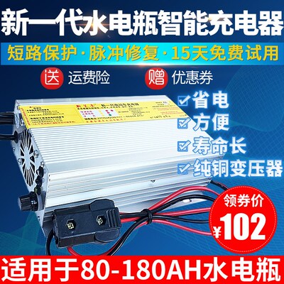 电动三器车水电瓶充电轮48酸60v120ah72V四轮汽车铅v蓄电池充电机