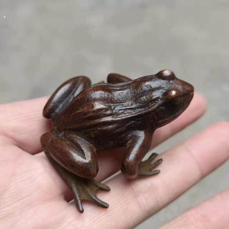 古玩呱呱来财实心动物青蛙茶宠收藏手把摆饰摆件桌面装饰镇纸