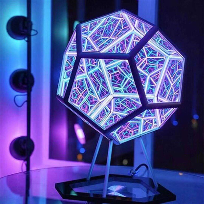 创意酷炫无限十二面体小夜灯彩色体艺术灯桌面摆件科技创意工艺品