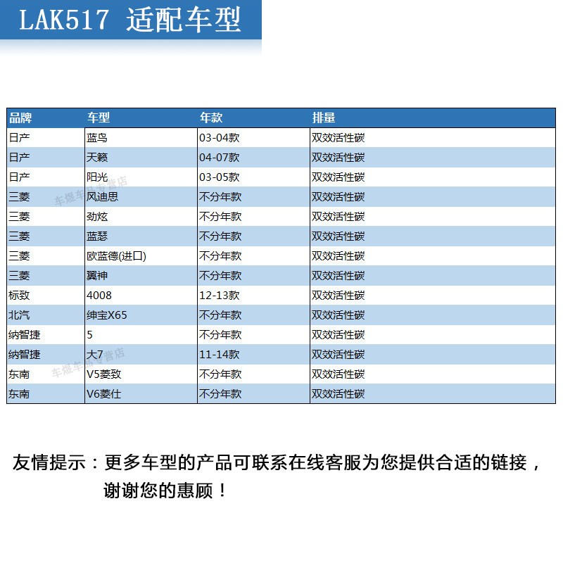 适配翼神劲炫欧蓝德蓝瑟劲界老天籁菱致V5V6空调滤芯格马勒滤清器