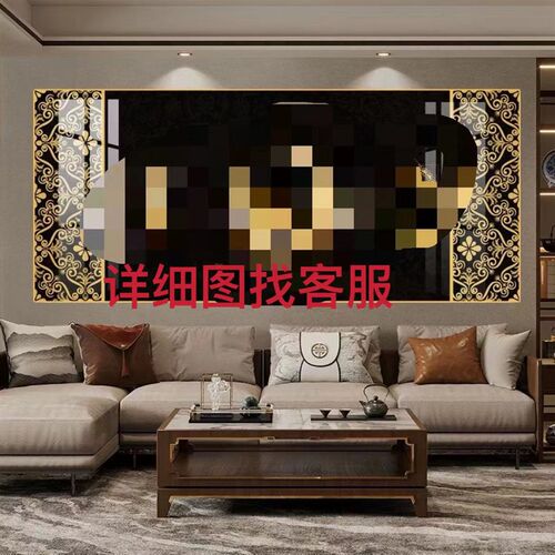 H包T热卧回族挂画个性壁画客厅销室装饰画民族风沙发晶瓷挂画O邮