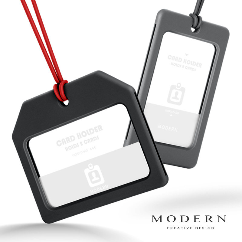 德工MODERN创意简交国作证工牌卡套两面门禁公约挂脖绳证件套定制