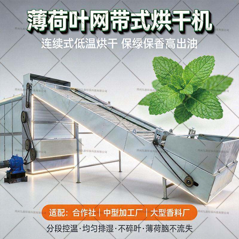 机材网低带烘干薄荷叶薄荷茶连续式温烘干设备