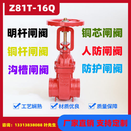 沟槽闸阀Z81T-16Q 铜人闸  明杆闸阀 铜杆硬密封 芯防阀防护闸阀