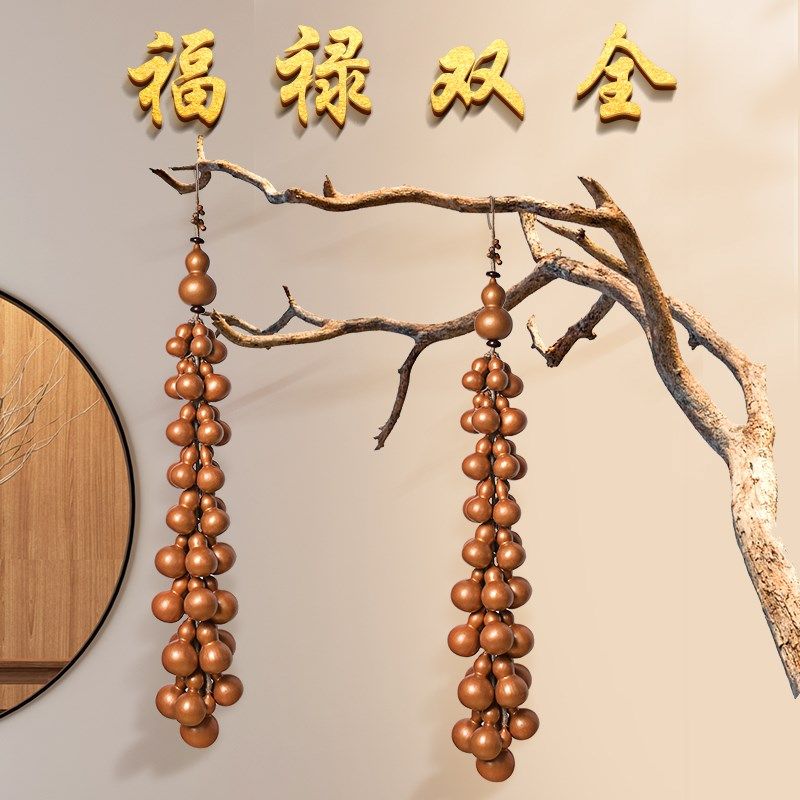饰福临门葫芦串挂饰工艺品东南亚玄关家居客厅店铺装饰品招五壁财