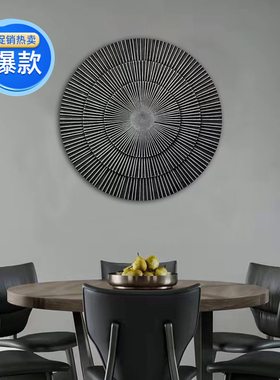 现代寂静圆壁立浮体饰雕砂岩手绘肌理客厅挂画沙发背景墙装饰画