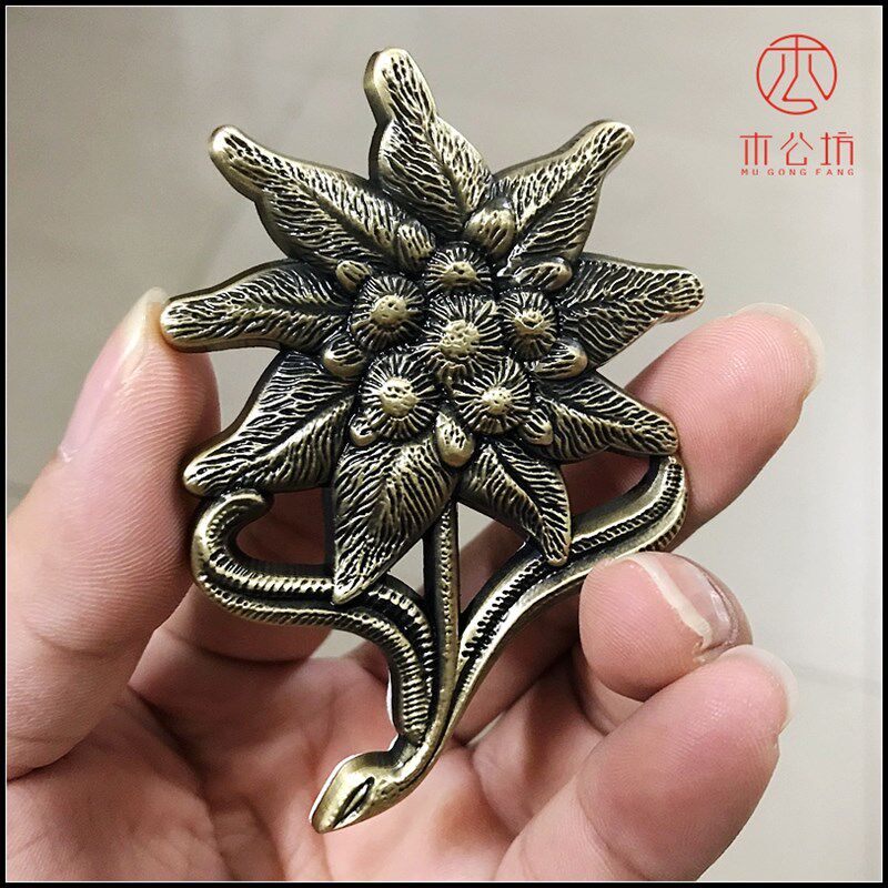 木公坊德军山地师雪绒花野对个金属车贴越一车装性改装车标C柱贴