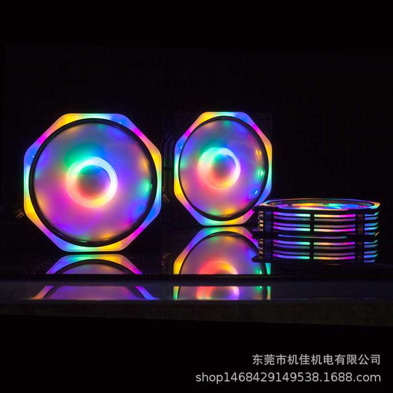 机佳机箱风扇12CM蜘蛛星光内散热器/风扇