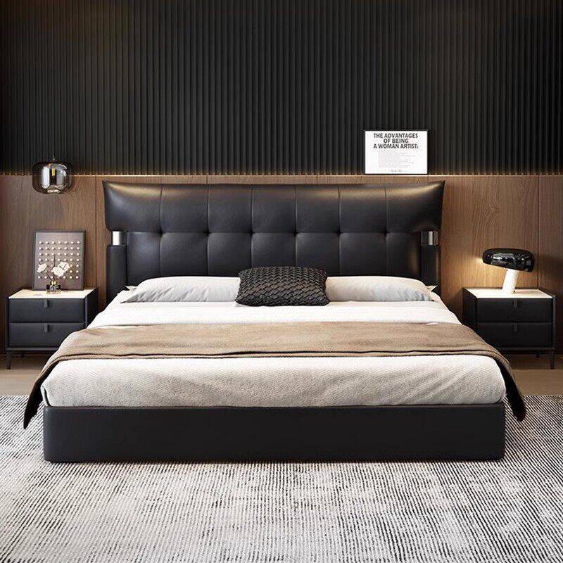 美国siommons席梦思意式极简真皮床现代简约主卧大床高端大气储物