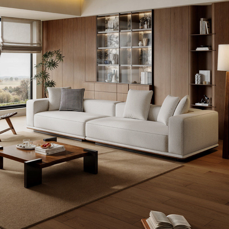 美国siommons席梦思地平线沙发高端法式风客厅棉麻布艺沙发直排小