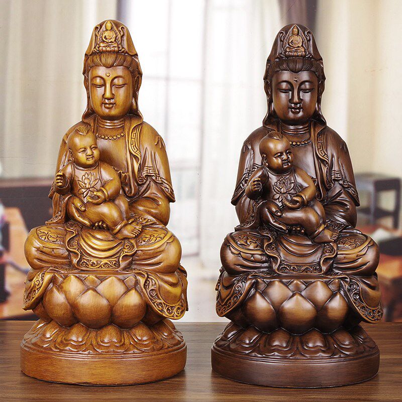 采购产品实木雕刻,观音饰品,木制坐莲,观音菩萨雕像,家拜观音佛像