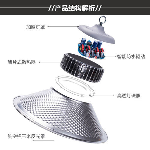 LED工矿灯工厂车间灯100W150W200W厂房灯天棚灯仓库厂房体育馆灯