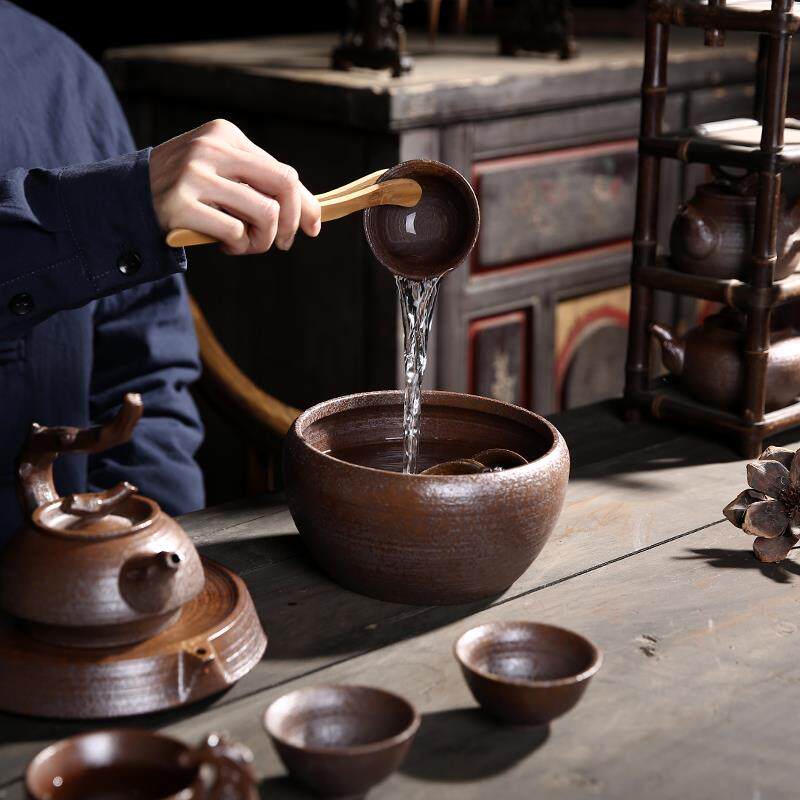茶洗大号陶瓷家用笔洗茶具茶道零配件柴烧粗陶日式洗茶杯盆碗水洗