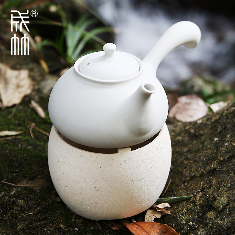 白泥酒精炉煮茶炉户外便携旅行功夫茶具泡茶炉侧把壶提梁烧水壶