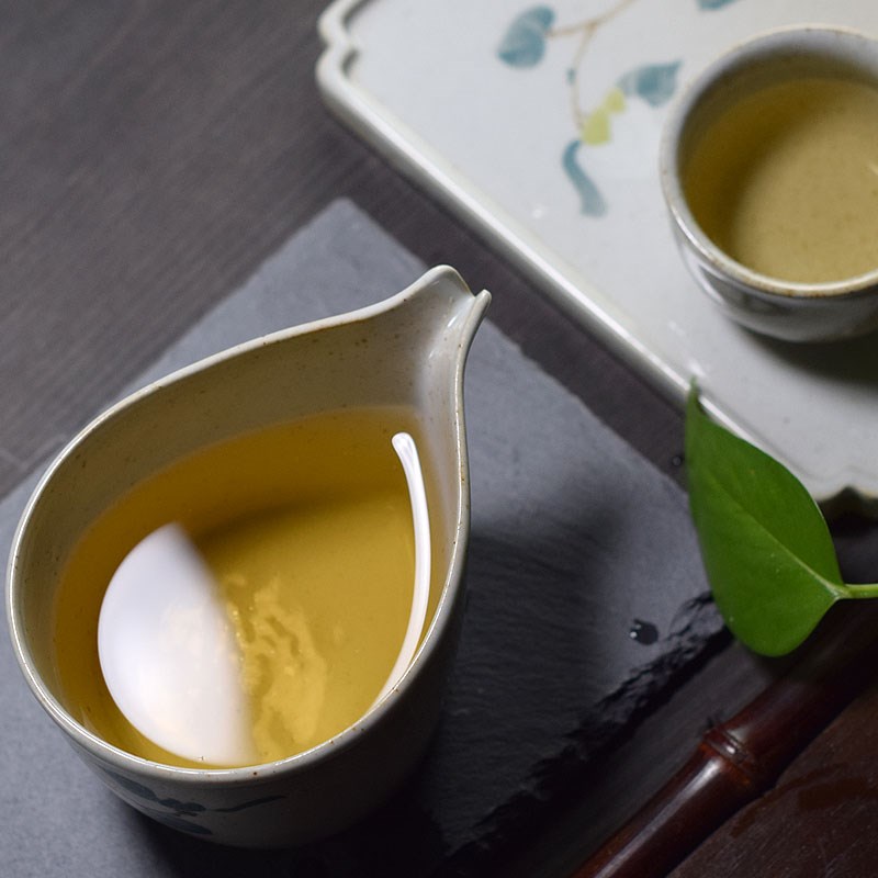 观禅 景德镇岩泥手绘公道杯粉彩分茶器粗陶花卉茶碗匀杯功夫茶具