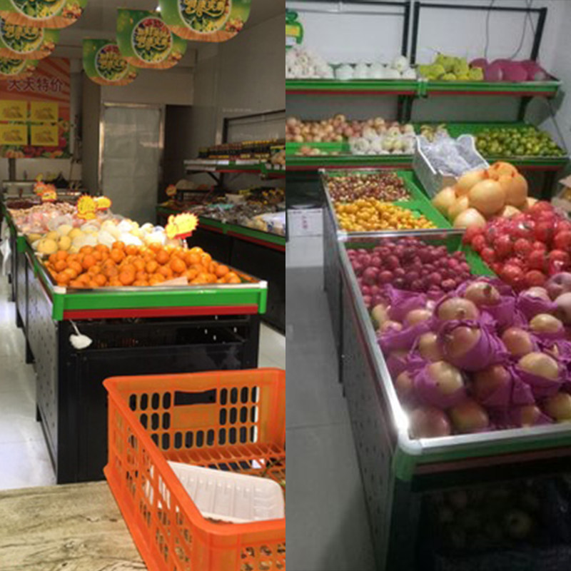 超市水果蔬菜货架堆头平台加厚果蔬展销平台水果堆头全封带门包邮