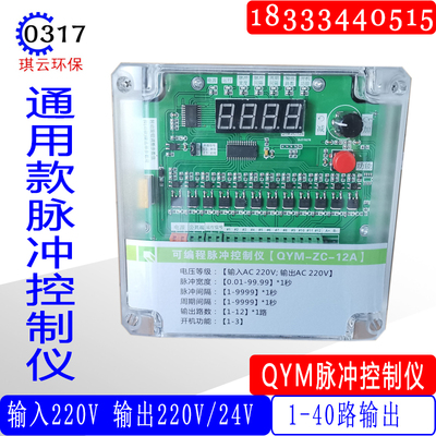 QYM-ZC-12A可编程脉冲控制仪 220V除尘喷吹20 30 12路清灰控制器