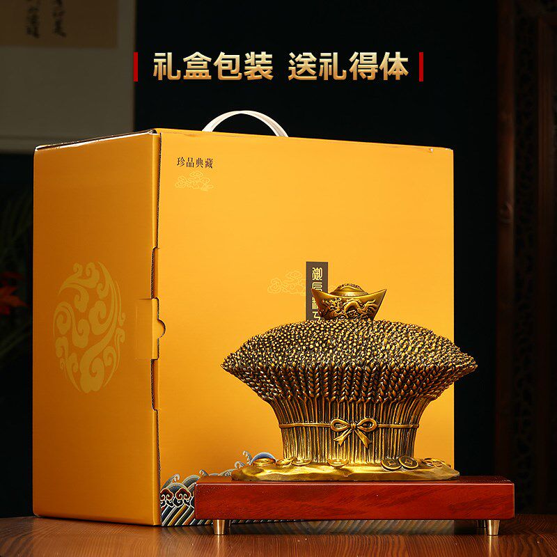 一定大麦摆件招财铜工艺品公司办公室店铺前台装饰品乔迁开业礼物