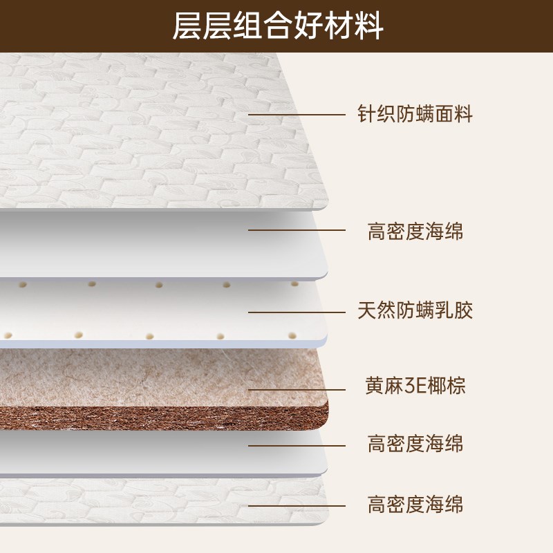 折叠椰棕床垫加厚棕榈垫硬点学生宿舍1.8m1.5m榻榻米地铺定制尺寸