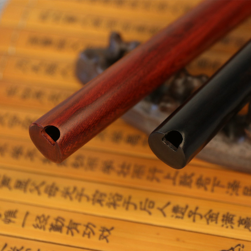 楚吟 实木短箫6孔洞箫古风乐器成人初学小叶紫檀木萧CD调老鹰之歌