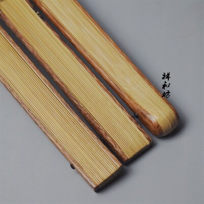 95寸老料纯手工红全麻竹贴梁刮篾文玩折扇棕金丝流星纹苏宣纸折扇