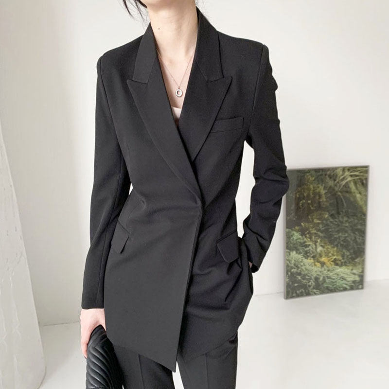 西装外套女2022春季新款高级感修身系带休闲小西服上衣职业套装女