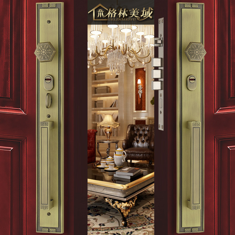 格林美域双开大门锁别墅对开大门锁新中式门锁进户大门锁防盗门锁