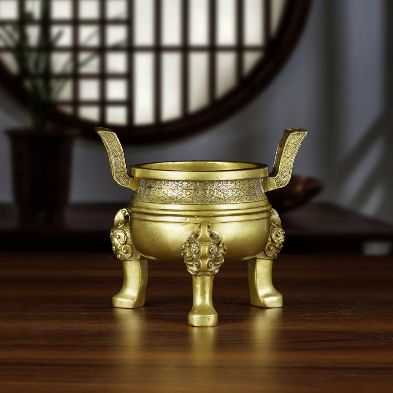 青铜居仿古楚大鼎家鼎办公室摆件艺鼎装饰品乔迁开业工铜礼品