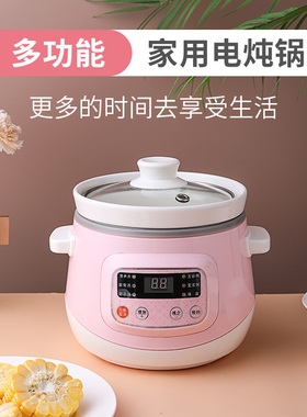 宝宝煮粥锅 辅食快炖bb煲1人全自动迷你小电炖锅陶瓷电炖盅煲粥锅