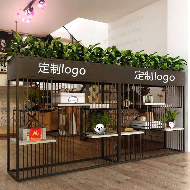 铁艺花置架物放餐厅隔断办公室半高落地绿植摆架架装饰一体隔断架