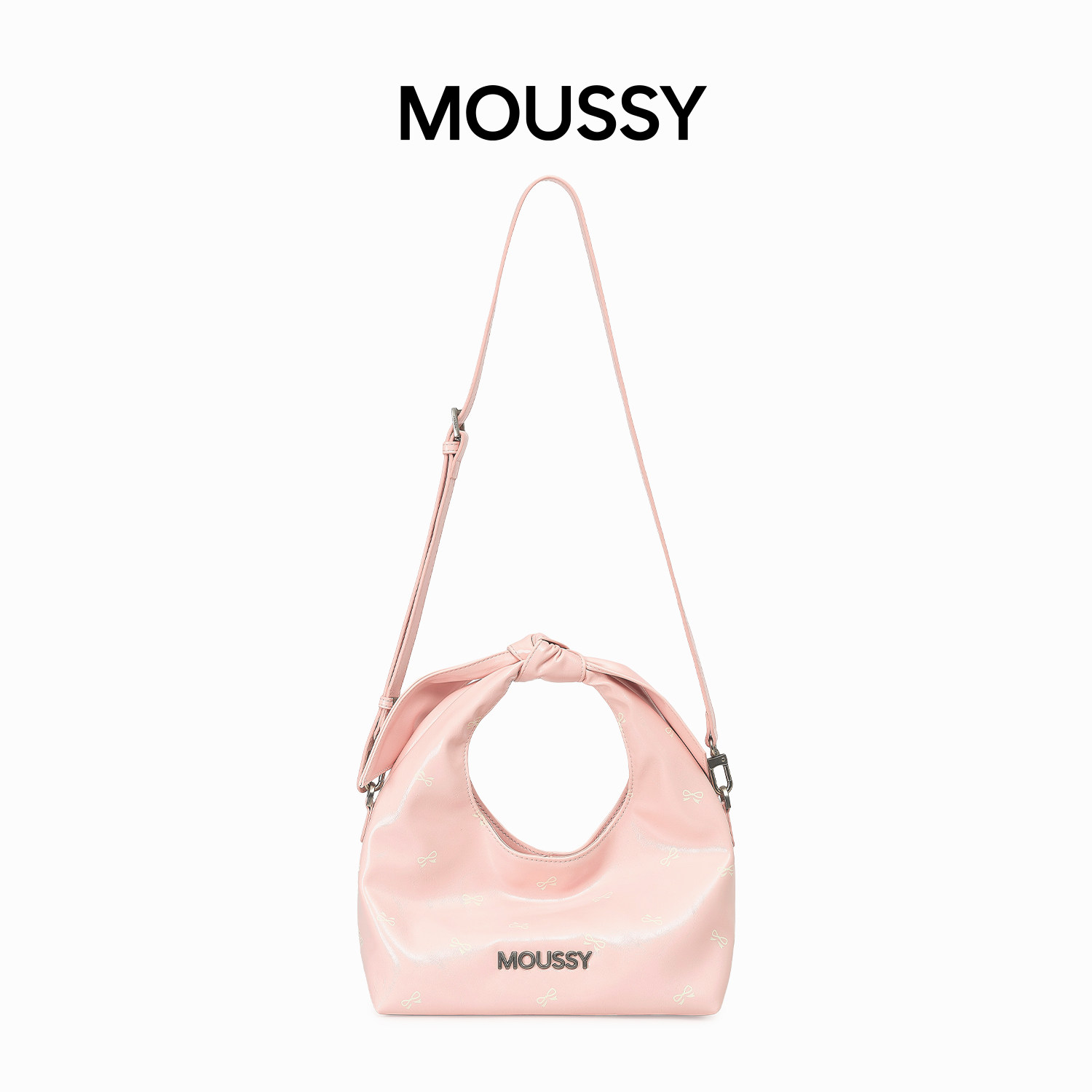 moussy女小斜挎包手提包粉色少女感女包时尚高级感hobo小包
