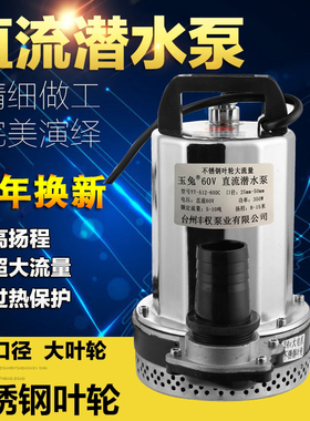 直流车水泵电瓶潜水泵12v24v36v4流v60v72v84v抽水机大8量2寸
