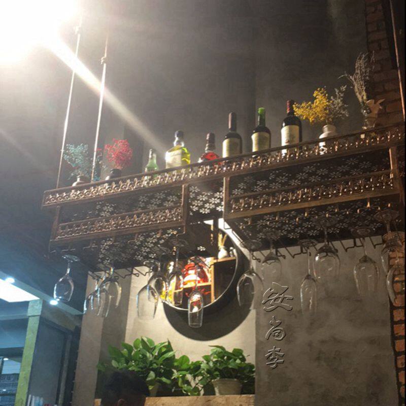 酒吧酒杯架 创意红酒杯架倒挂 红酒架欧式高脚杯架悬挂酒架挂杯架