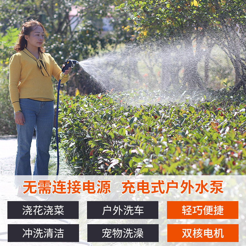充电水泵家用浇菜神器浇水机田园户外水泵洗车浇花自吸式抽水泵