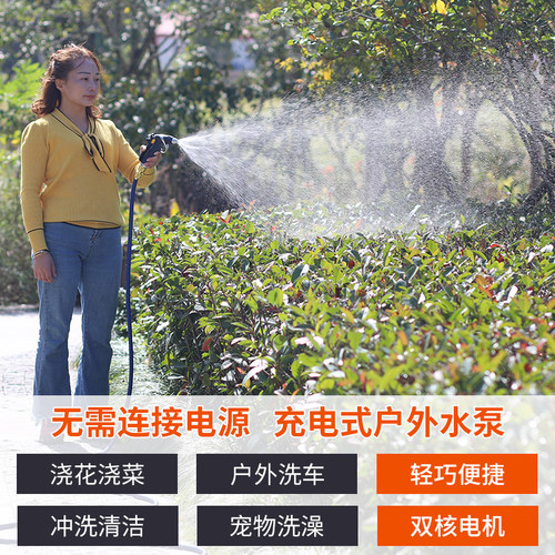 充电水泵家用浇菜神器浇水机田园户外水泵洗车浇花自吸式抽水泵